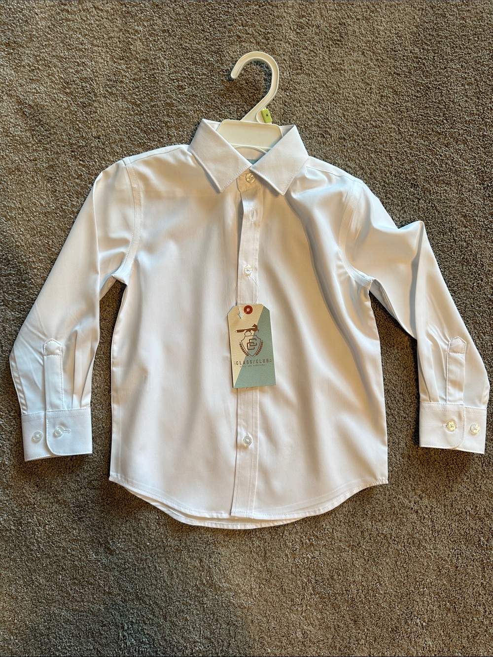 Class Club White Button-Down Dress Shirt for Boys